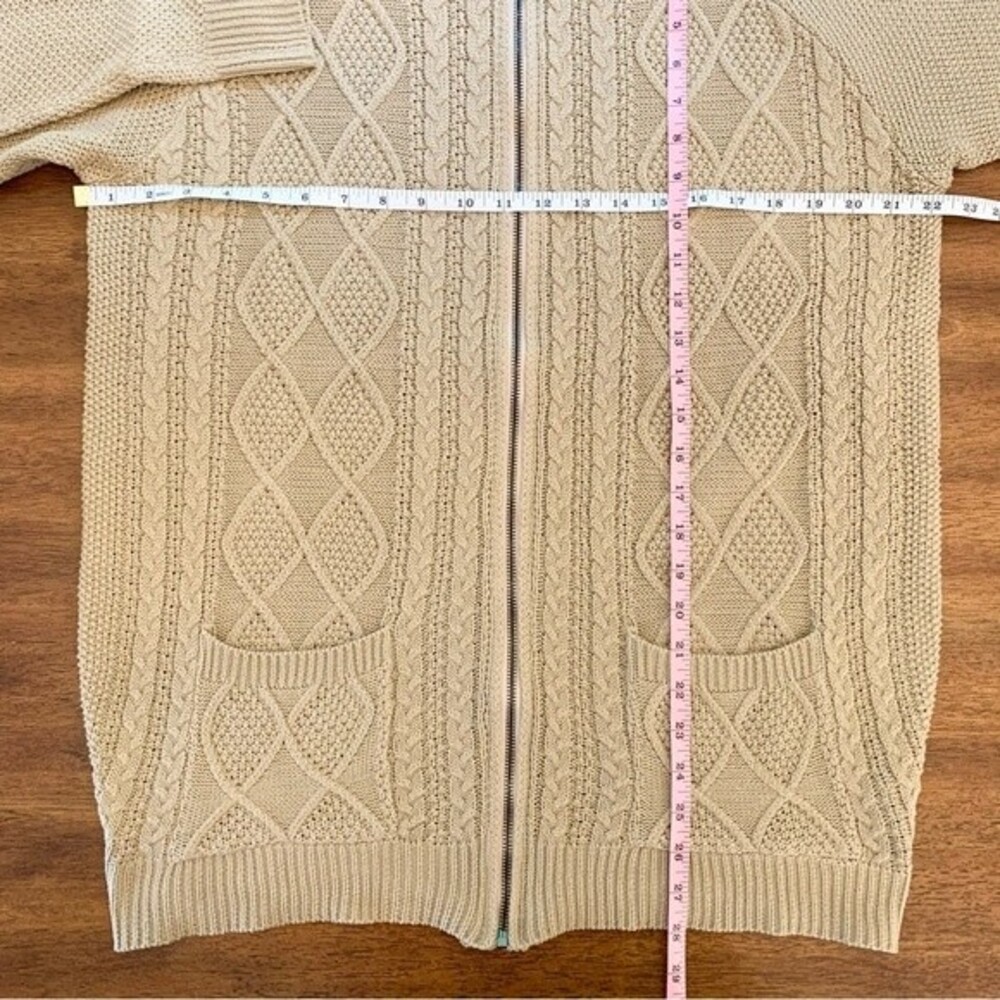 NWOT Coofandy Zipper Front Knit Preppy Cardigan Large - Picture 4 of 6